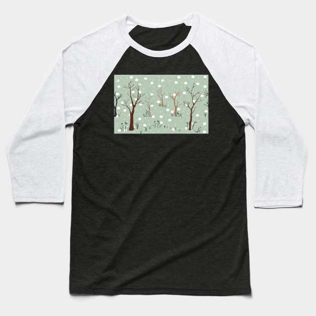 Tree pattern Baseball T-Shirt by Countryside